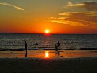 Fototapeta premium white beaches and the cleanest sea in Andalusia Chipiona
