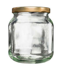 Closed glass jar with lid