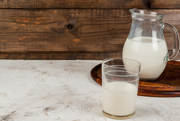 Home Farm organic milk in a jug and a glass