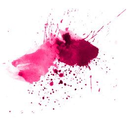 Colorful abstract watercolor texture stain with splashes and spatters. Modern creative watercolor background for trendy design.