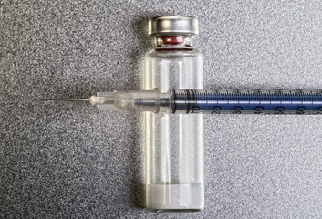 Pen medical syringe, One ampule with dry human hormone drug powder, forbidden sportsmen doping....