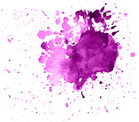 Colorful abstract watercolor texture stain with splashes and spatters. Modern creative watercolor background for trendy design.