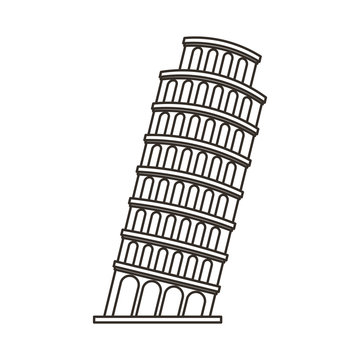 pisa tower isolated icon vector illustration design