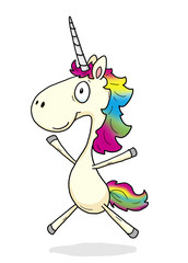 Ausmalbild Einhorn koloriert - springen © singmuang