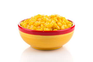 sweet canned corn in bowl