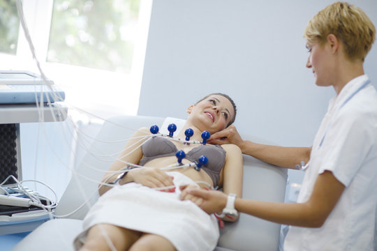 Patient with electrocardiogram