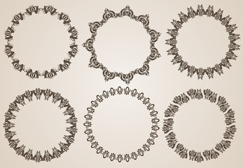 Hand drawn ethnics circles for mandala creations,quote box , frame, logo element and other design element