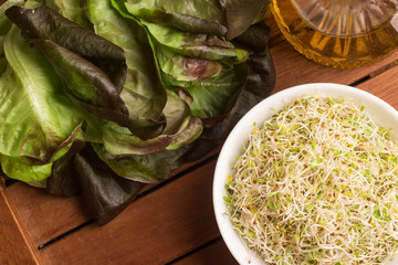 Alfalfa Sprouts into a bowl