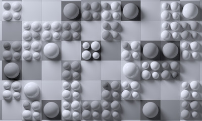 3d rendering abstract background with reflections geometric shapes