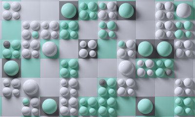 3d rendering abstract background with reflections geometric shapes