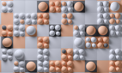 3d rendering abstract background with reflections geometric shapes