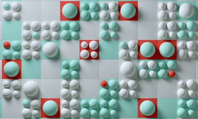 3d rendering abstract background with reflections geometric shapes