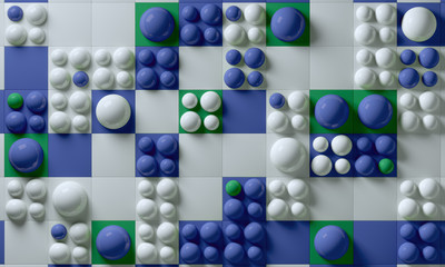 3d rendering abstract background with reflections geometric shapes