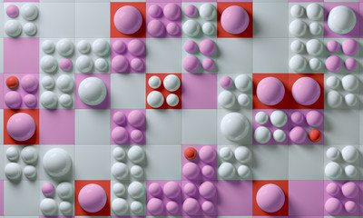 3d rendering abstract background with reflections geometric shapes