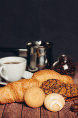croissants and cookies on the table