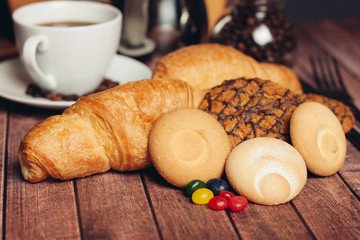 croissants and cookies on the table