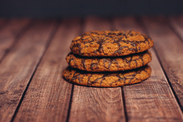 oatmeal cookies with chocolate icing