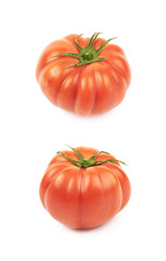 Ripe red beef tomato isolated