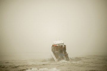 Motor Boat Launching in Ocean