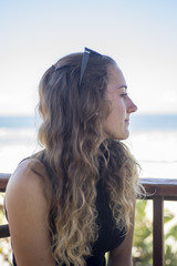 Side Portrait of Girl on Deck