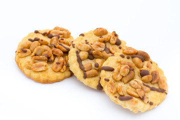 Cookies nuts on the  isolated on white background.