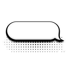 Vector modern halftone bubble speech icon on white background.