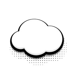 Vector modern halftone cloud icon on white background.
