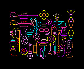 Abstract art neon colors illustration