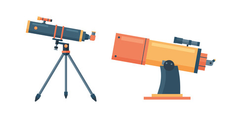Telescope for astronomy science space discovery instrument vector illustration.