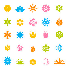 Flower icon set.