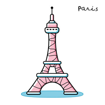 Eiffel tower icon isolated.