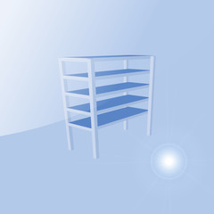 Vector blank storage shelf icon