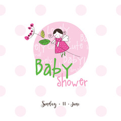 Baby Shower Invitation template. Card invitation template. Graphic design element. 