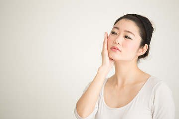 Fototapeta premium ビューティー・白バック