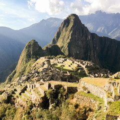 Fototapeta na wymiar Machu Picchu, Peruvian Historical Sanctuary since 1981 and UNESCO World Heritage Site from 1983, one of the New Seven Wonders of the World in Machu Picchu, Peru on September 3rd, 2016