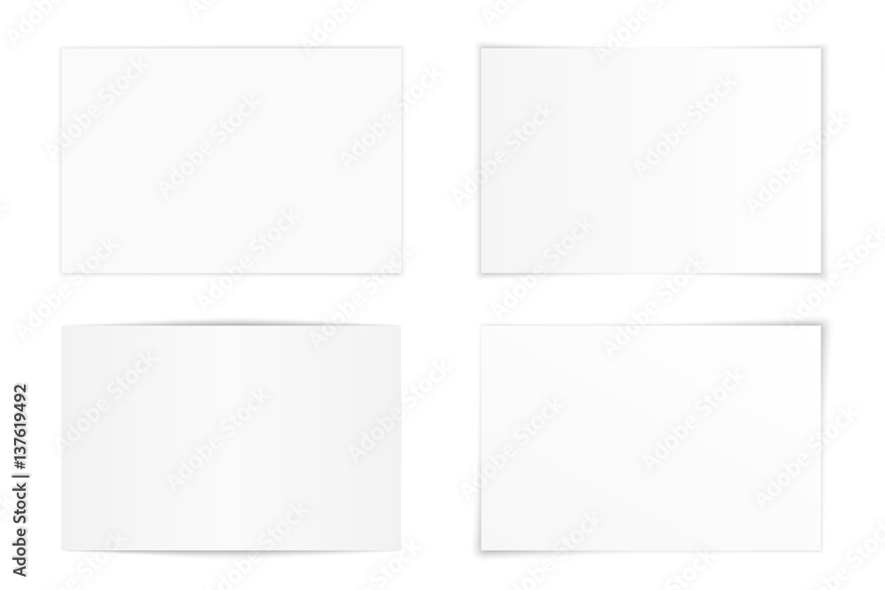 Poster Vector set of curved photo frames with various shadows. Mock up of photos.