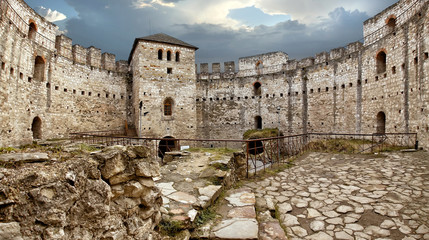 Fortress./ The medieval fortress. Photographed inside and arranged in a semicircle.