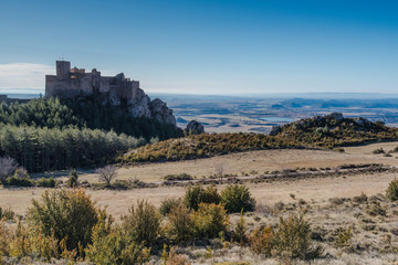 Ancient medieval Loarre knight's Castle in Spain