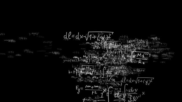 Mathematic Animation Code Numbers, Rendering, Overlay Transition, Loop, 4k
