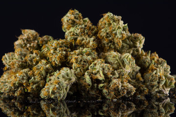One Ounce of Marijuana black background