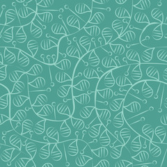 turquoise leaves seamless pattern