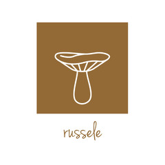 russele icon on brown square