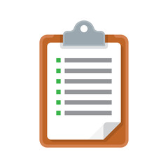 Clipboard with checklist. vector icon