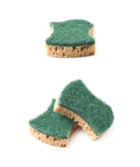 Two kitchen sponges isolated