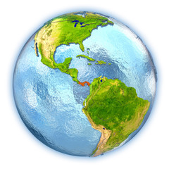 Obraz na płótnie Canvas Panama on isolated globe