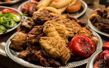 Grilled meat with vegetables