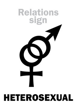 Astrology Alphabet: HETEROSEXUAL Love (Relations between man and woman). Hieroglyphics character sign (pair symbol).