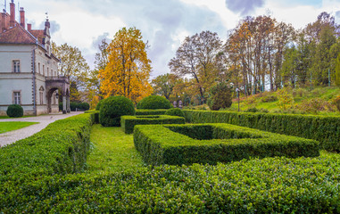 Topiary garden at autumn