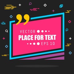 Abstract concept vector empty speech square quote text bubble. For web and mobile app isolated on background, illustration template design, creative presentation, business infographic social media.