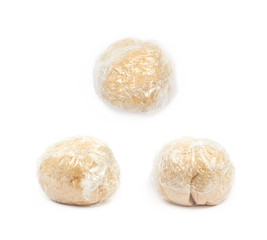 Ball of raw dough isolated